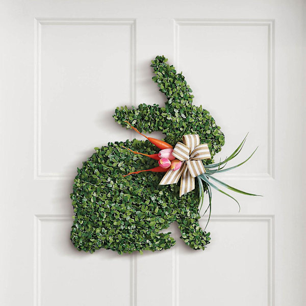 Påskehare Krans Guler Blomst Sød Bue Simulering Plante Rattan Scene Layout Ornament Plast Right