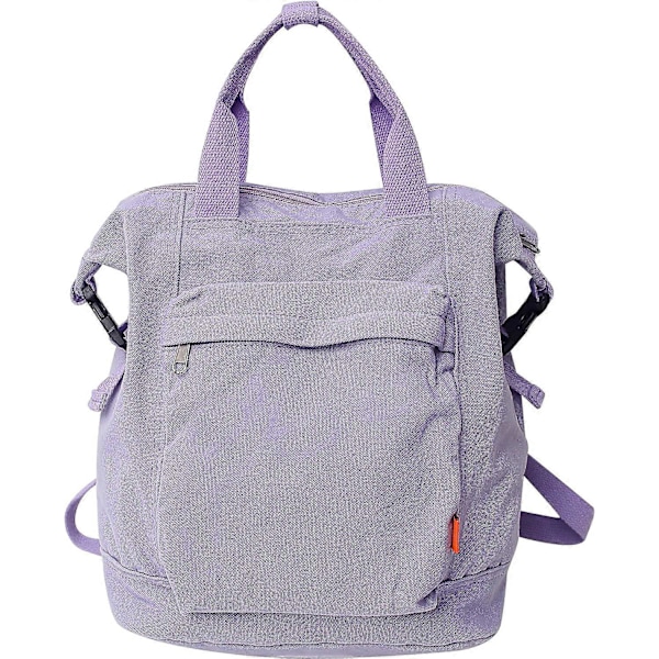 Rygsæk til kvinder Canvas Vintage Taske Casual Rejse Dagrygsæk, Kvinders Mode Rygsække Æstetiske Punge (Grøn) Purple