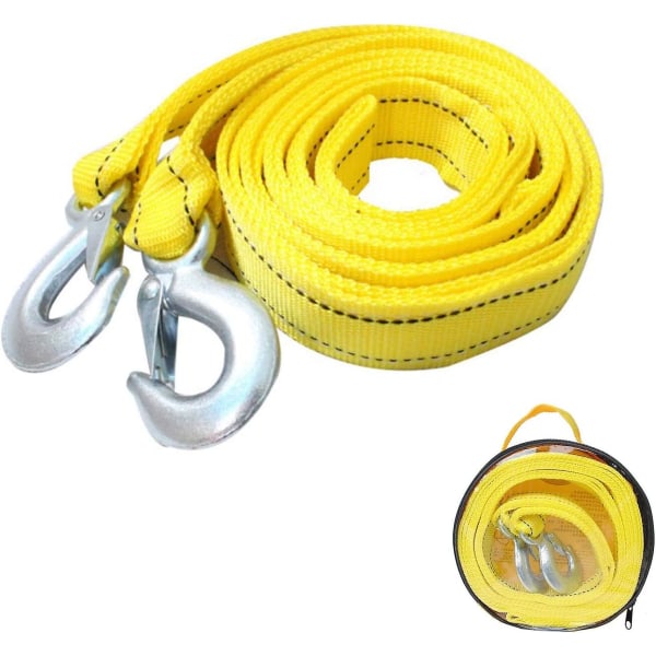 Car Towing Strap, Tow Rope With 4m 5 Ton Hooks, Thickened Car Pull Rope For Cars Trucks, With Vehicle Storage Bag
