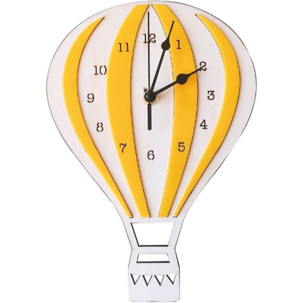 Nordic Style Cartoon Hot Air Balloon Clock Mute Clock Room Wall Clock Gifts Home Decorations ( Color : D , Size : 26*18cm )