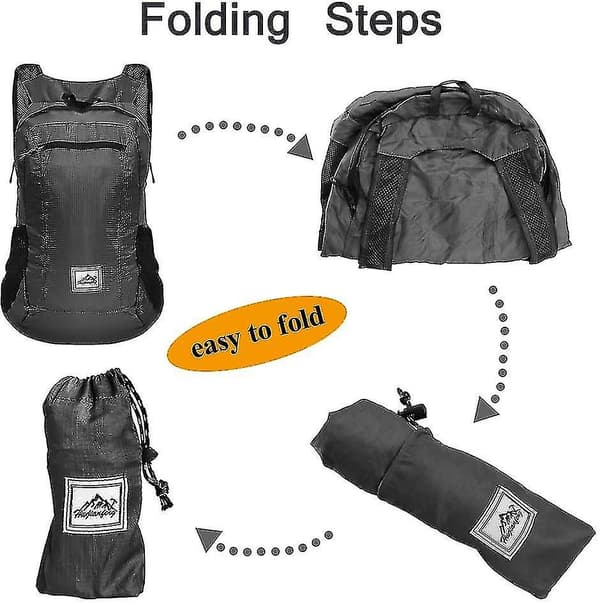 Ultralight Packable 20l Taitettava Matkareppu Black