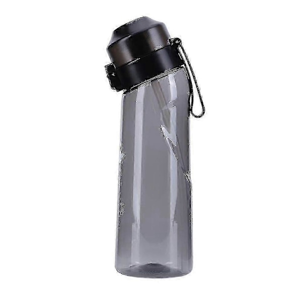 Smaksatt vannflaske med 7 smakskapsler Air Water Up-flaske Frost svart 650 ml Air Starter Up-sett Vannkopp for camping Sport Kr Black SPAIN