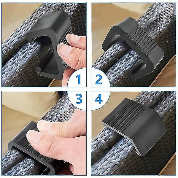 Evago Rattan Møbelklips Multifunktionel Vikkerklips Sofaforbindelse Fastgørelse Holdbar Udendørs 4.3cm