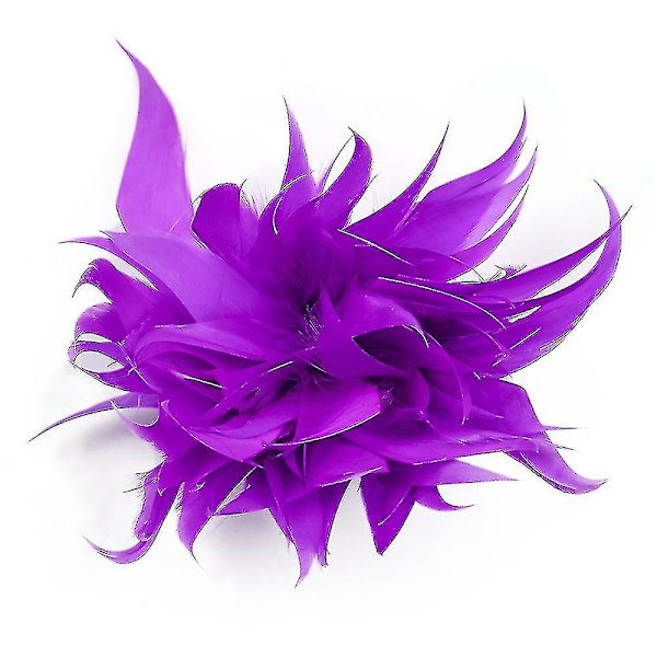 Muodikkaat sulkakorut, strutsin sulkaklipsit naisille, rintaneulat, mekkotarvikkeet, kukkaronkit, naisten hiukset deep purple