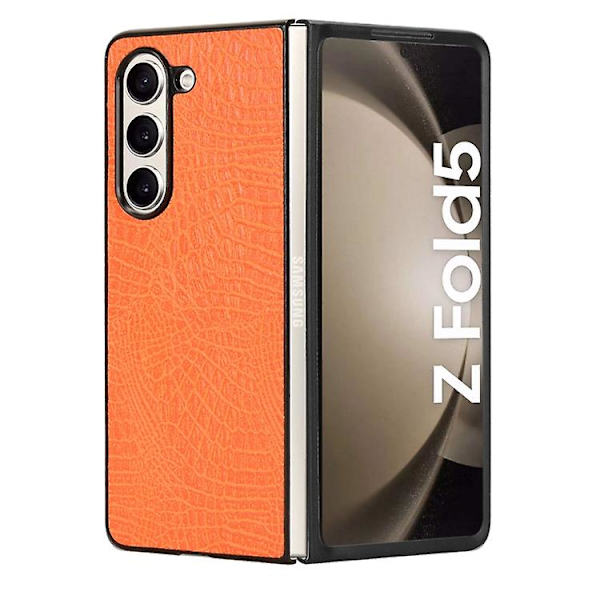 Bakskydd för Samsung Galaxy Z Fold5 med krokodilstruktur Yellow