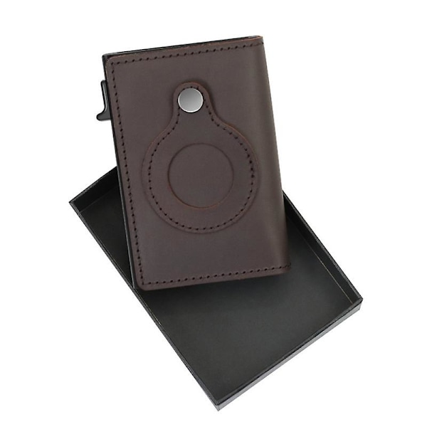 Herrar Slim Plånbok Med Pengaklipp Austin RFID-Blockering Tvåfaldig Kreditkortshållare För Män brown pu leather