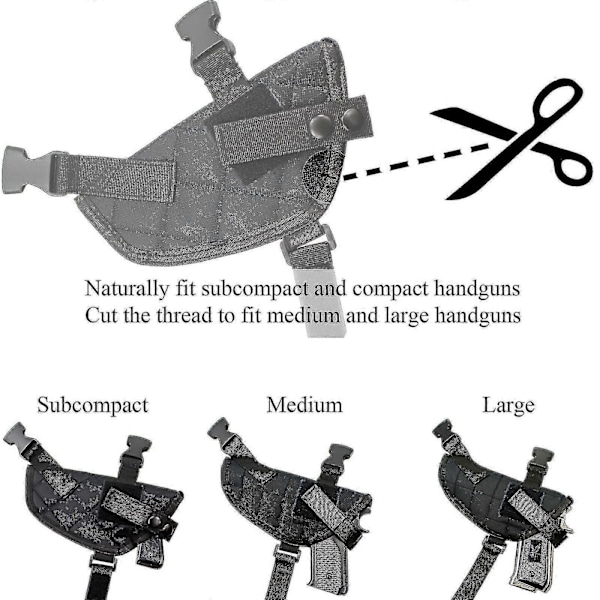 Taktisk Håndvåpen Skulderholster Svart Under Arm Dobbel Myk Pistolholster