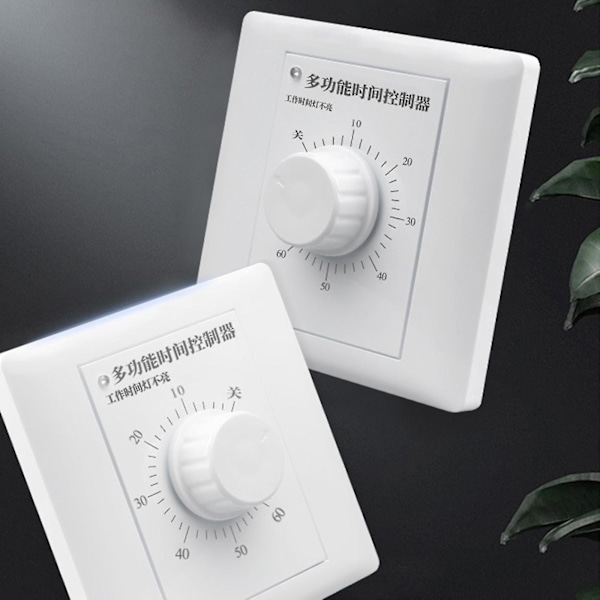 AC 220V Tidtakerbryter Kontrollpumpe Mekanisk Nedtelling Kontrollbryter White