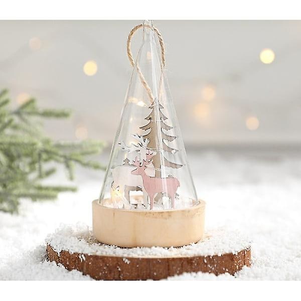 Belysning Lille natlampe Sne dekoration Juletræ Glashus Juledekoration