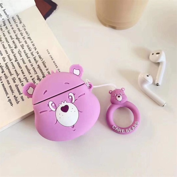 Cute AirPod 2/1 Case, Cartoon Character Design, Funky Air Pods Case, Soft Silicone Unique 3D Animal for Girls Boys Women, Cases for AirPods 2 & 1 Purple
