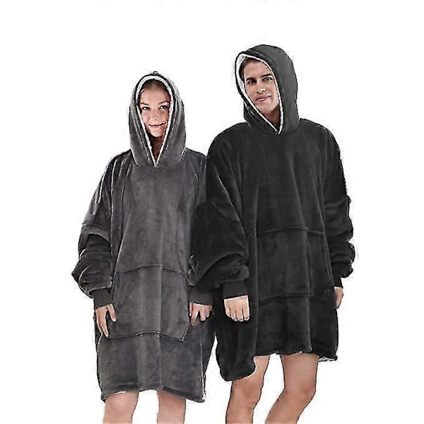 Ylisuuri Puettava Peitto Sherpa-Fleece-Huppari Pehmeä Lämmin Huppari