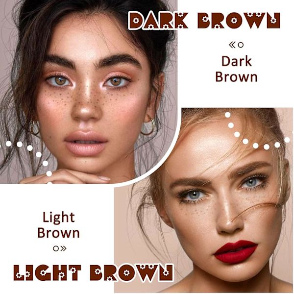 Naturlig fräkpenna, fräkpenna för smink, långvarig, vattentät, lätt fräkpenna Deep mottling