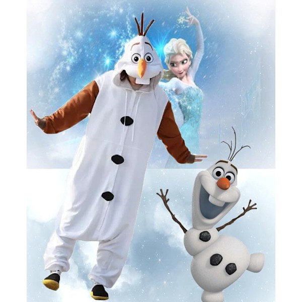 Olaf Frozen Voksen Snemand Kostume Pyjamas Nattøj Ozq Høj Kvalitet L