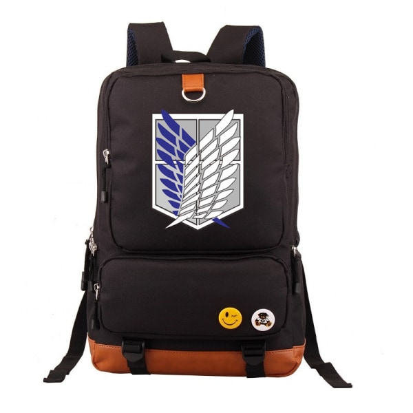 Attack on Titan Anime Pattern Drawstring Canvas Backpack--