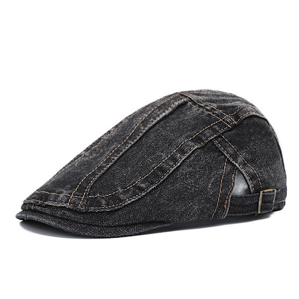 Newsboy-lakit, edistyksellinen litteä brittiläinen denim-länsimainen miesten baretti päivittäiseen käyttöön H24d0306 CS-129 oblique stripes black