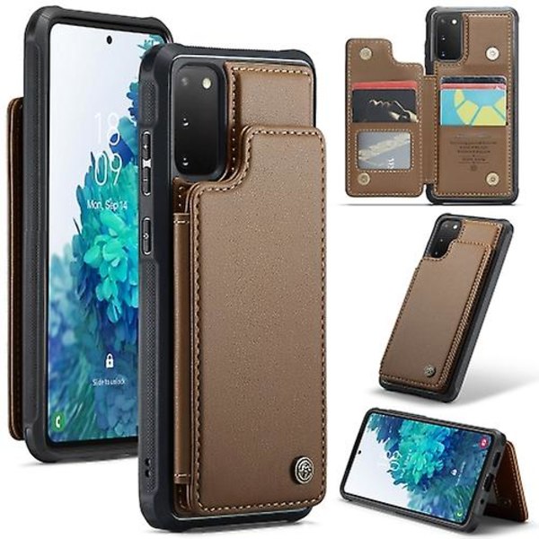 Samsung Galaxy S20 Fe Caseme C22 -korttipaikat, pidike, RFID-varkaudenesto, matkapuhelinkotelo Brown