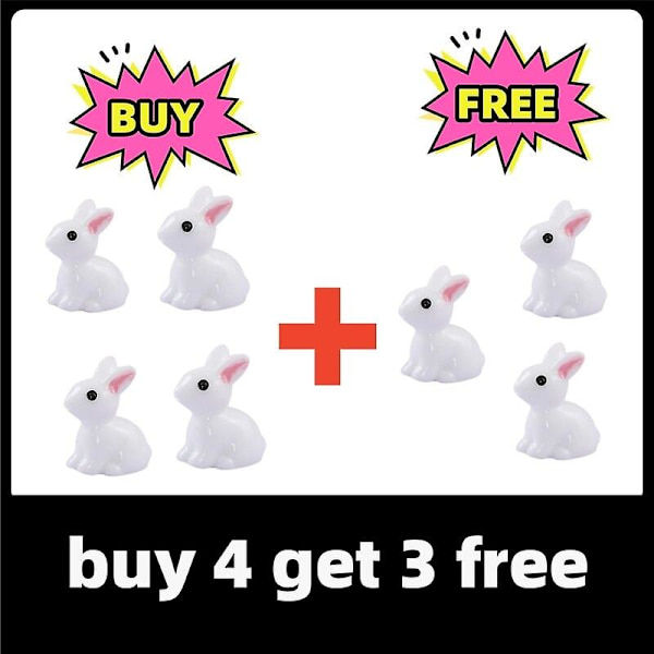 1/3/5/7PCS Heminredning Mini Kanin Prydnad Harts Kaniner Mossa Mikro Landskap Hantverk Dockhus Dekoration Miniatyr Figurer   Fingerfärdighetsspel buy 4 get 3 free
