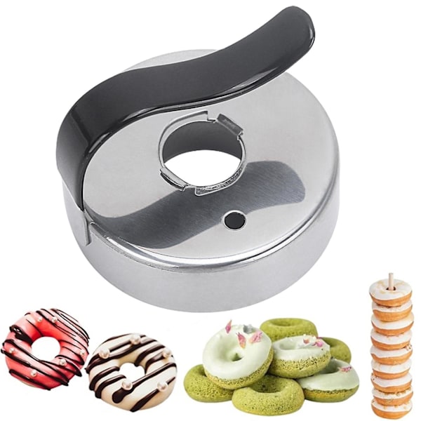 Donutform med håndtag i rustfrit stål til fondant, småkager, muffins, bageudstyr, køkkenudstyr