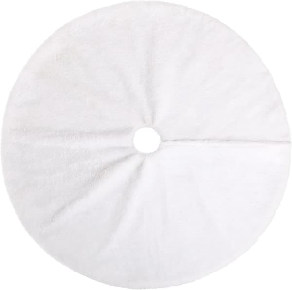 Valkoinen pehmoinen joulukuusenalusmatto 90cm