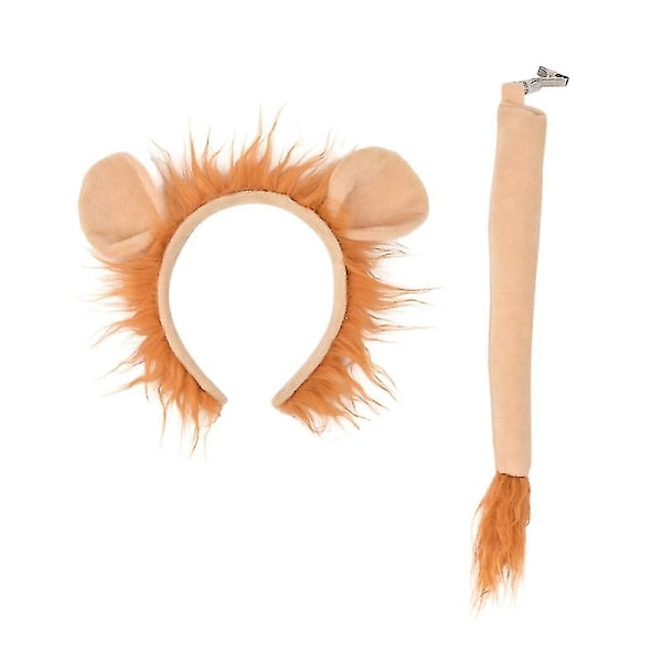 Halloween Dyre Kostume Tiger Giraf Ører Hårbånd Hale Sæt Tegneserie Party Hovedbeklædning Cosplay Party Fancy Dress Lion 2