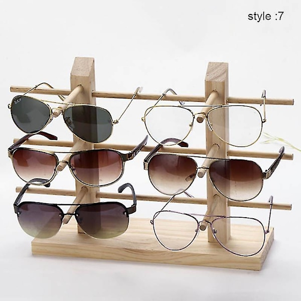 Mimigo 1 stk Træ Solbrille Display Stativ Hylde Træ Holdbar Briller Vis Stativ Holder 7