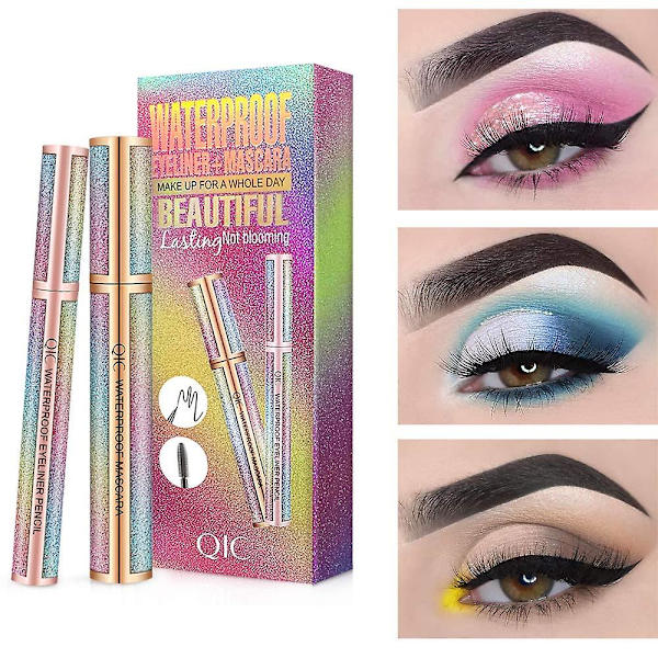 Vandfast Eyeliner Mascara Sæt 4d Curl Vandfast Langvarig Øjenmakeup Sæt