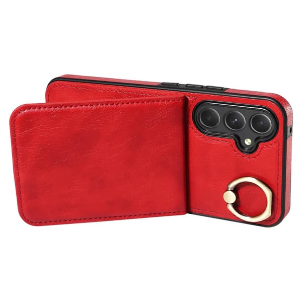 Kortholder Anti-fall Shell Pu Lær+tpu Deksel Etui Til Samsung Galaxy A54 5g Red