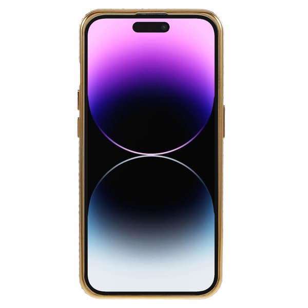 Rhinestone-dekorerad TPU-skydd för iPhone 14 Pro Max Gold