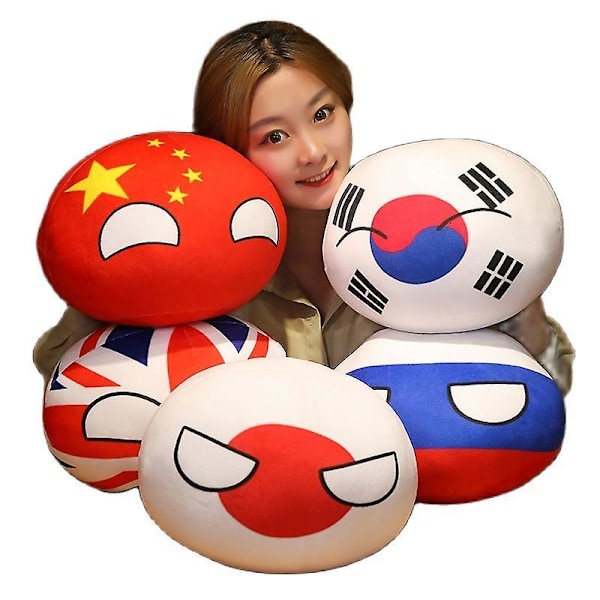 Maa Pallo Leikkikalu Pehmo Riippuva Polandball Nukke Countryball Neuvostoliitto USA Ranska Venäjä Iso-Britannia Japani Saksa Italia Sisustus10/30/40cm   Taitopelit about 30cm DDR