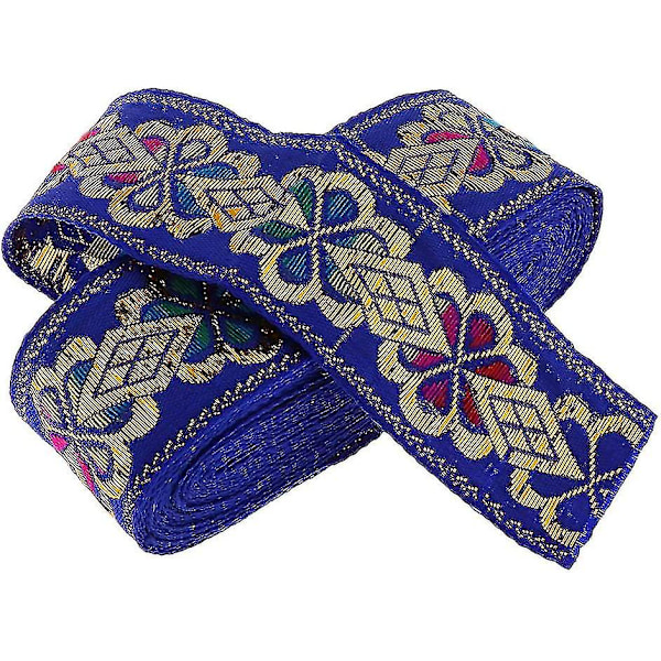 Jacquard Trim Braid Broderad Band Craft Sömnad Retro Boho Etnisk Tyg Band Trim För Sömnad Hantverk Projekt  7m  6 Stilar Att Välja Royal Blue