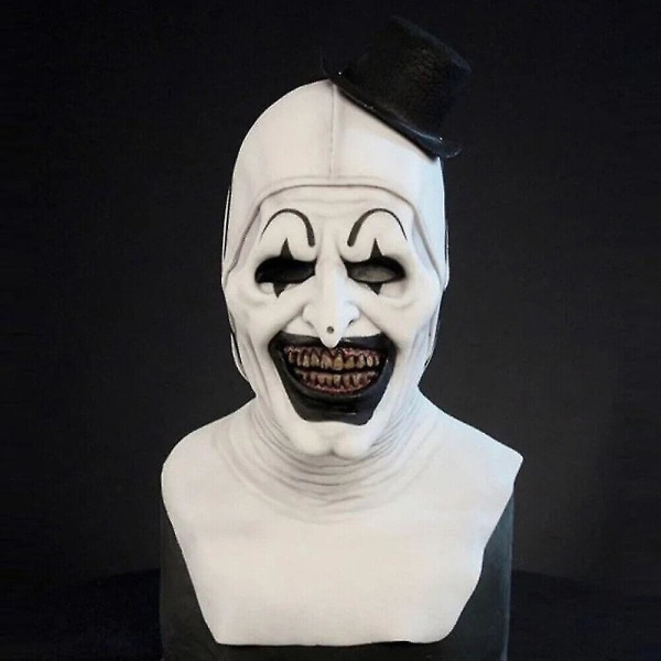 Terrifier Mask Killer Art Smilende Klovn Halloween Skræmmende Joker Full Head Mask Latex