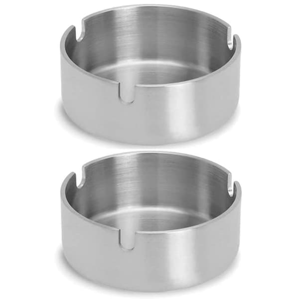 2 st 10 cm Askoppar i Rostfritt Stål för Utomhus- och Hembruk Silverfärgad