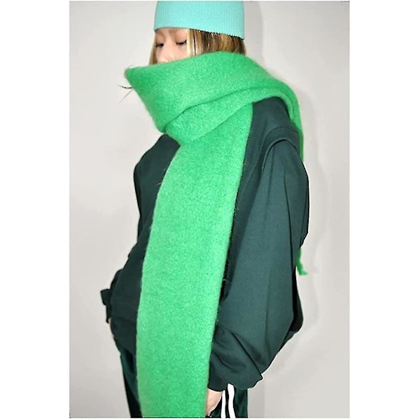 Stor Chunky Sjal Farverig Kashmir Følelse Oversized Sjal Tæppe Blød Stor Uld Shawl Tyk Vinter Varmt Kvinder Grass Green