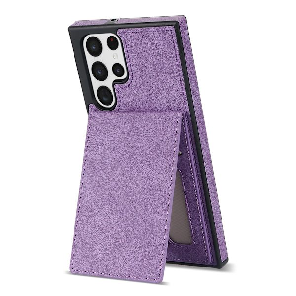 RFID-blokerende telefoncover med kortholder og kickstand til Samsung Galaxy S24 Ultra Purple