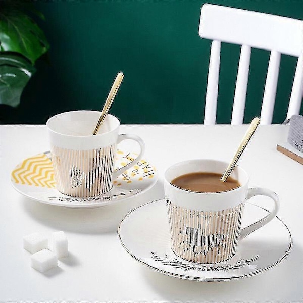 Kreativ hest anamorf kopp speil refleksjonskopp kolibri krus Luycho kaffe te sett med skål 90ml-220ml