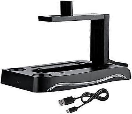 Ladesation til PS4 VR, 4 i 1 VR Headset Stativ med 2 Gamepad Controllers Ladestav til PS4 VR PS Move