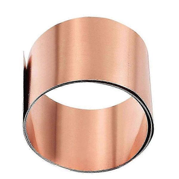 Kobberplade Rulle, Metalfolie Plade 1000mm x 50mm x 0.1mm 2 stk