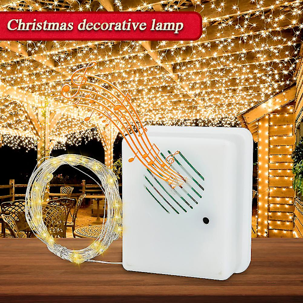Julsångs Sensorhögtalare / 3m Ljuskedja Röstaktiverad Rekvisita Warm light