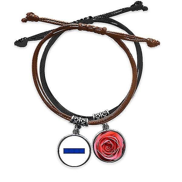 Classic Games  Blue Block Bracelet Rope Hand Chain Leather Rose Wristband