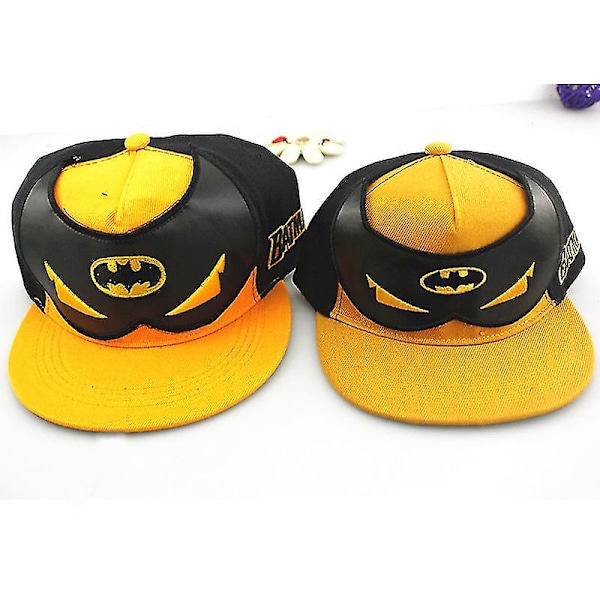 Børns Batman Baseball Kasket Hip-hop Justerbar Drenge Snapback Sol Visor Hat Gaver Yellow and Black