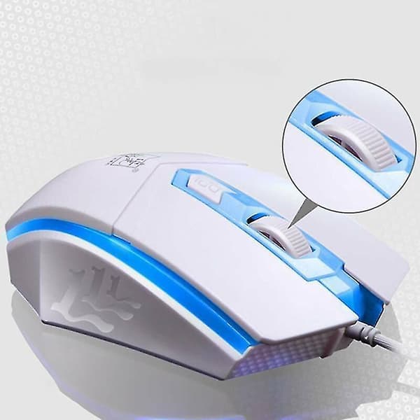 (hvid) Gaming Tastatur + Mus Sæt Baggrundsbelyst Regnbue Led Trådløs Usb Til