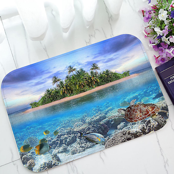 Marine Life Island Sea Turtle Tropical Sea Ocean Doormat Indoor/outdoor/bathroom Rugs 40x60 Cm