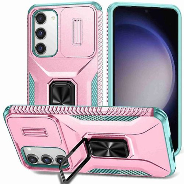 Til Samsung Galaxy S23+ 5g Skydende Camshield Holder Mobiltelefon Etui Pink * Grey Green