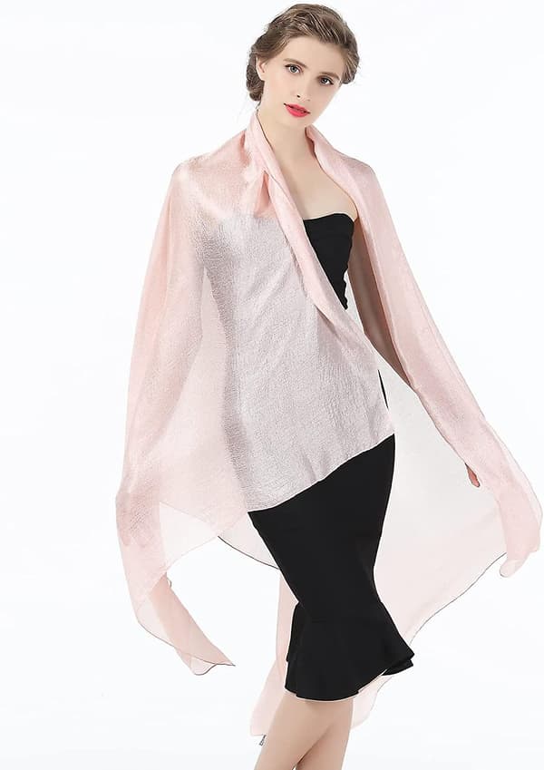 Sjal Wraps for Kvinner Bryllup Kveldsfest Brud Lett Silky Solid Sjal
