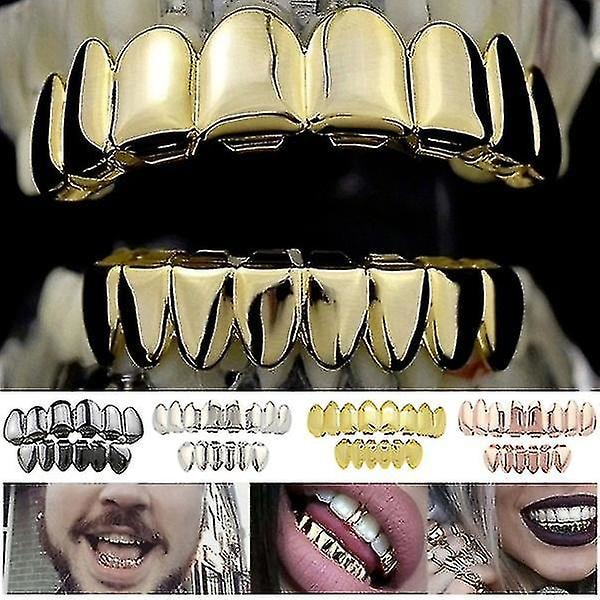 Övre/Nedre Eller Nytt Set Hip Hop Tandgrillz Set Tandgrill Smycken 1st Black Grillz Set