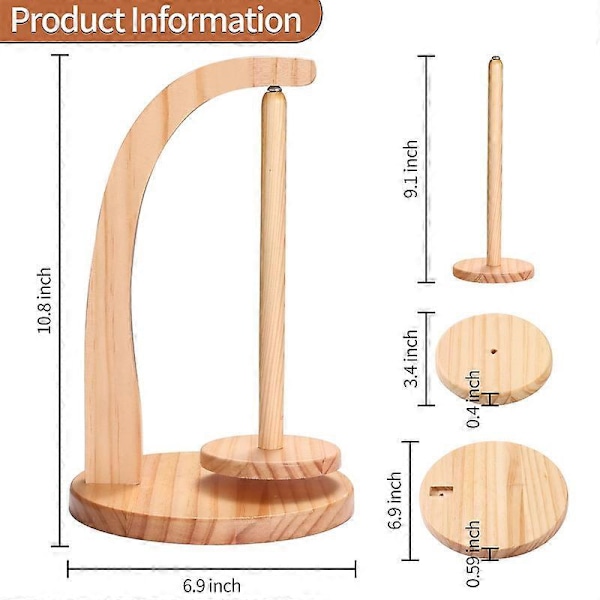 Trä Magnetisk Garnhållare, Vertikal Garnnystanhållare wood color