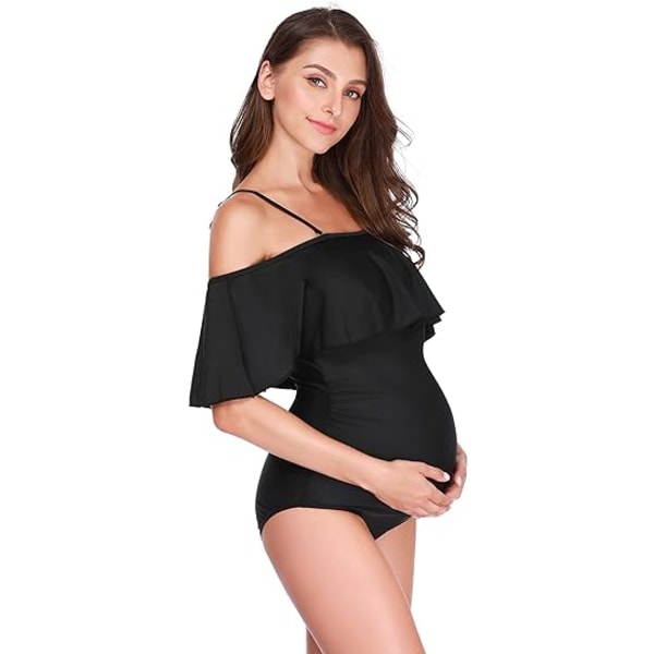 Maternity Swimsuit Women's Bikinis Tankini Summer Swimsuits Pregnancy Beachwear Black 3XL