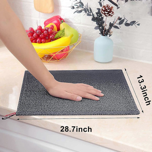 6-pack 100% Bomulls Terry Handdukar Köksdisk Rengöring Hängande Slinga Dark gray 34*73cm