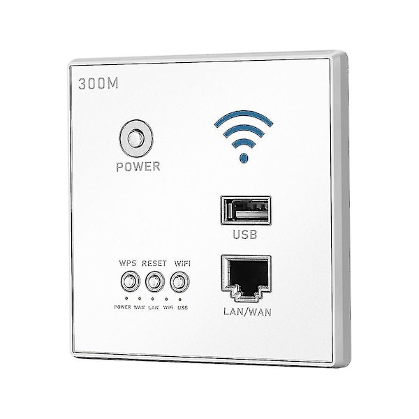 300 Mbps Veggmontert Trådløs Router AP Tilgangspunkt WiFi Router LAN Nettverksbryter WiFi AP Router Med WPS Kryptering USB Sokkel Svart White