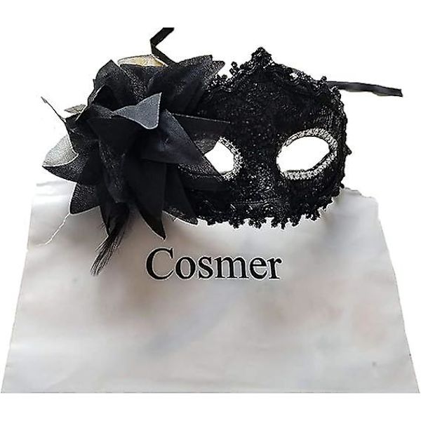 Maske til kvinder - Venetianske masker - Julemasker - Kvindeblomster - Halvmaske - Øjenmaske - Cosplay - Blondermaske